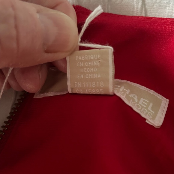 Michael Kors Studded Red & Black Ponte Dress - Picture 9 of 12